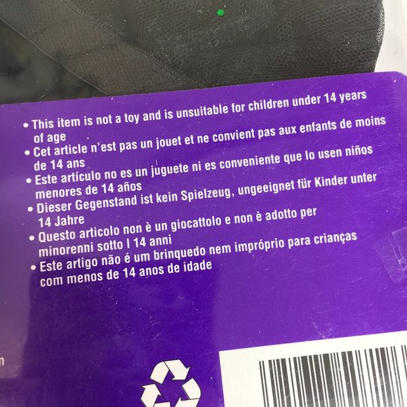 80s Punk Rock Star  Spikey Unisex Deluxe Black Wig Rubie’s 50719 NOS NWT - Picture 4 of 6